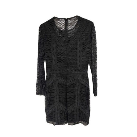 Kooples Black Geometric Guipure Long-Sleeve Mini Dress Size 2 US Med NWT $485 - Picture 5 of 16